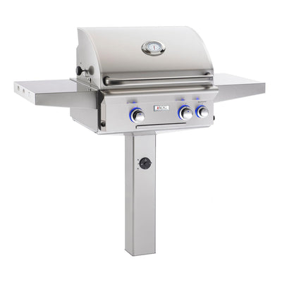 American Outdoor Grill: 24" AOG Grill on Ground Post, w/ Lights & Rotisserie, NG (LP Conversion Kit Included)