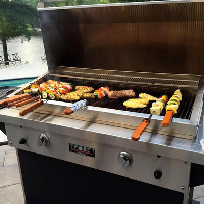TEC Grills:  44" Patio On Stainless Cabinet With Side Shelves (64")
