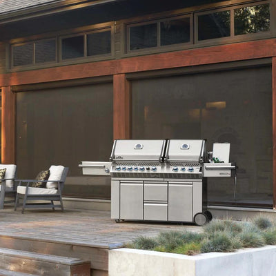 Napoleon:   Prestige Pro 825 Gas Grill With Power Side Burner, Infrared Rear & Bottom Burners