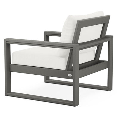 Polywood: EDGE Club Chair in Slate Grey / Natural Linen