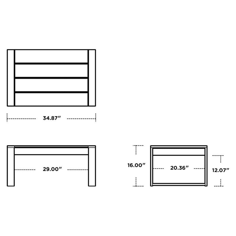 Polywood: Edge Coffee Table- Slate Grey